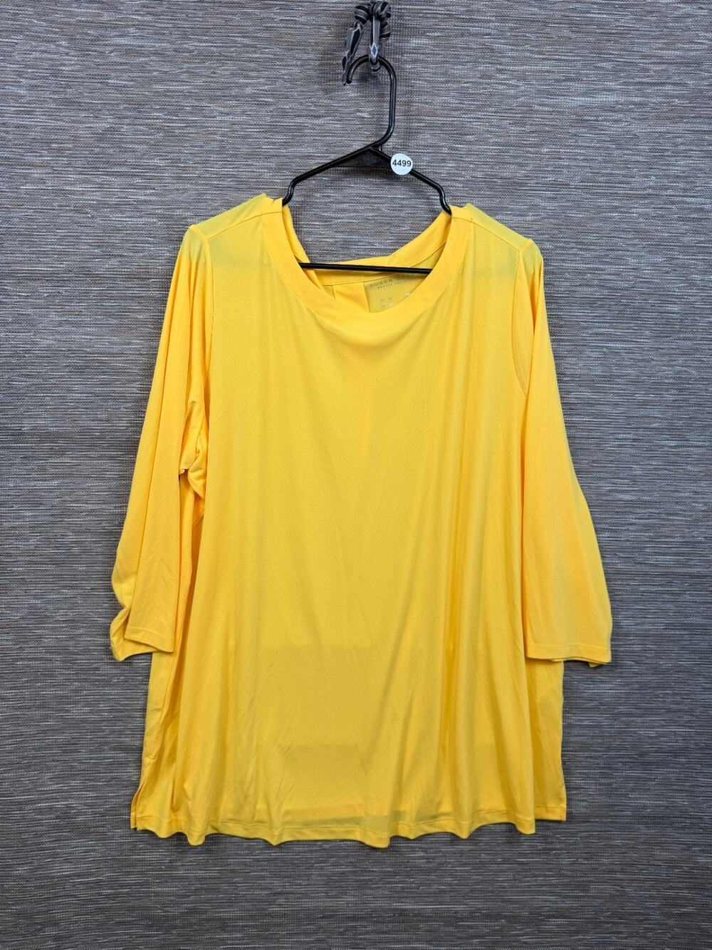 Susan Graver Modern Essentials Regular Liquid Knit A-Line Tunic Shirt 2X Yellow